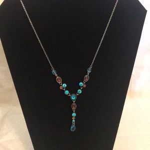 Jewel Toned Drop Necklace